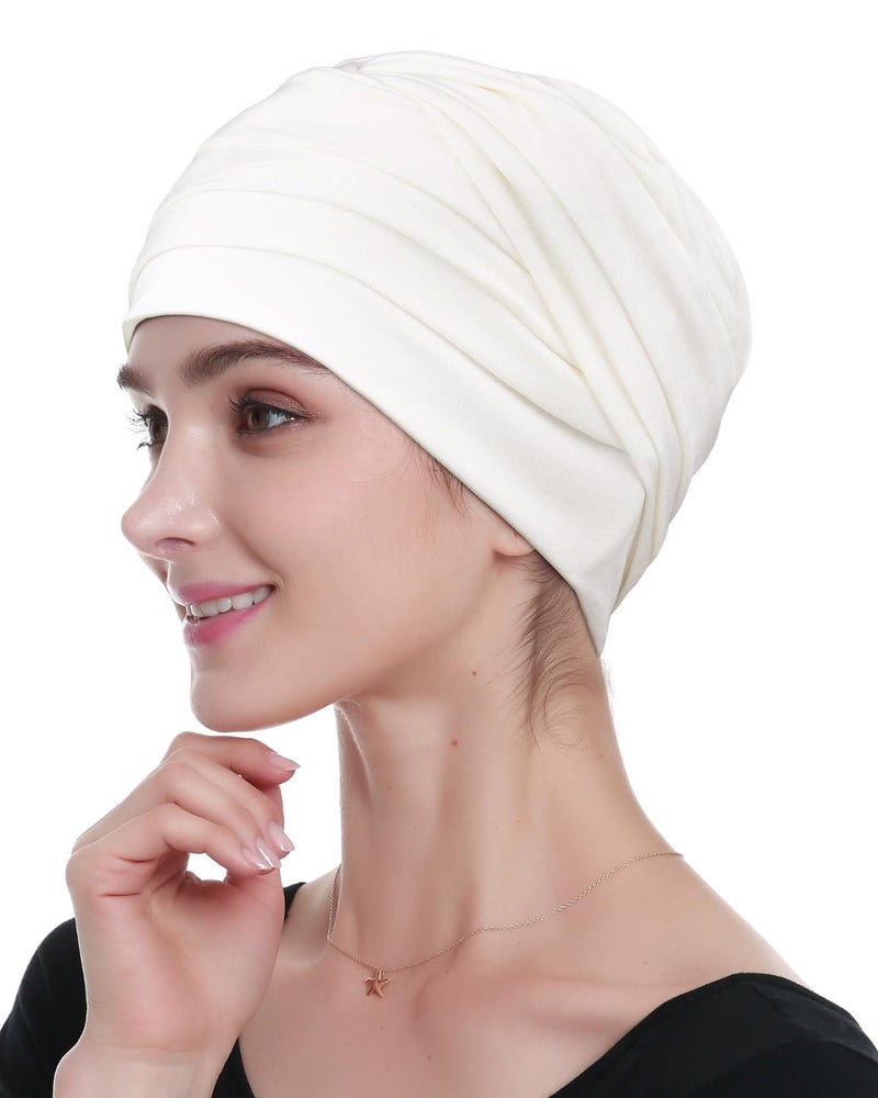 Alnorm Chemo Turban Bandanas for Cancer Patients Off-White - Image 1
